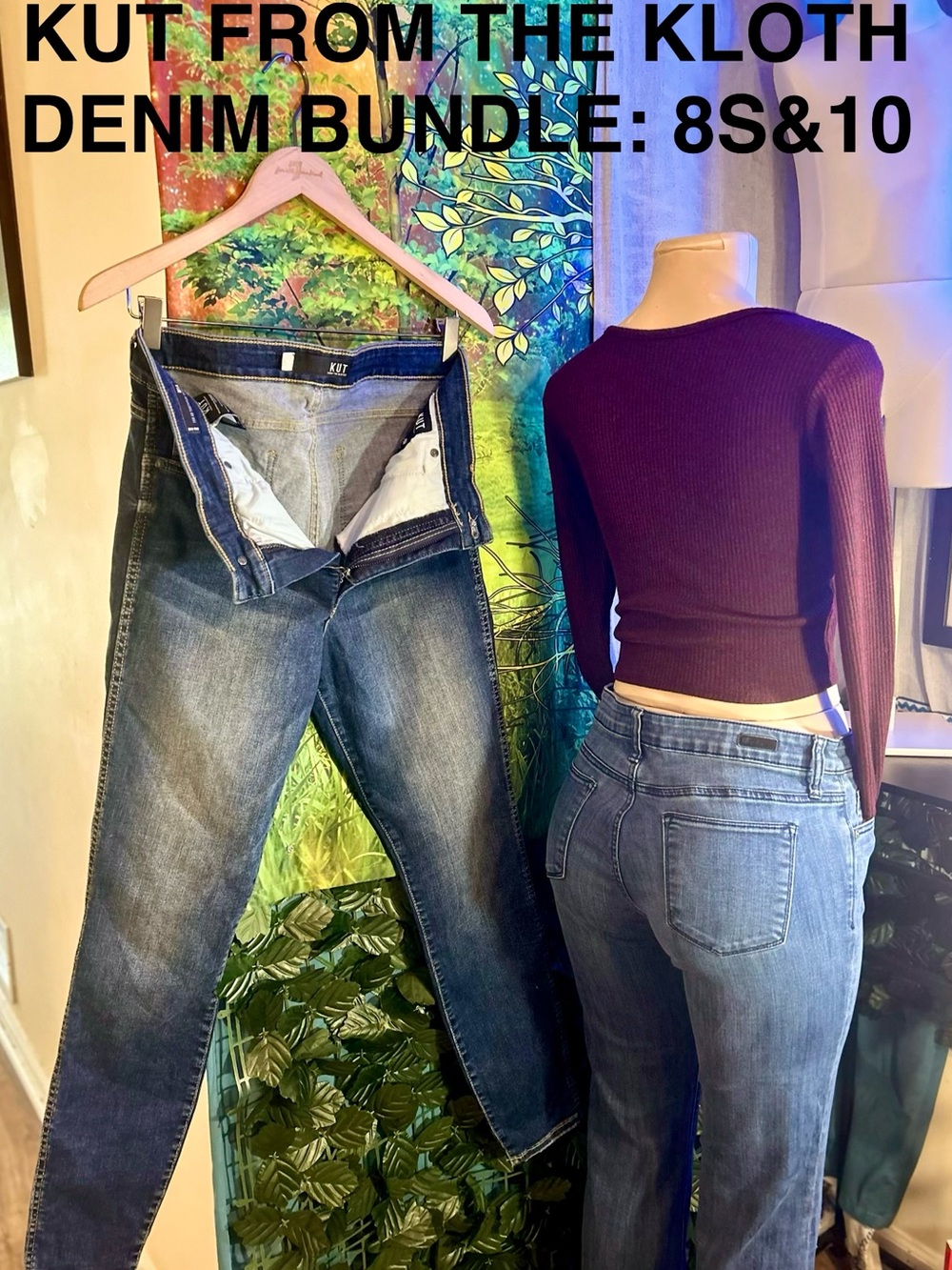 Kut from the Kloth Women's Denim Bundle: Size: 8 Short Slim Bootcut…10 HR Skinny